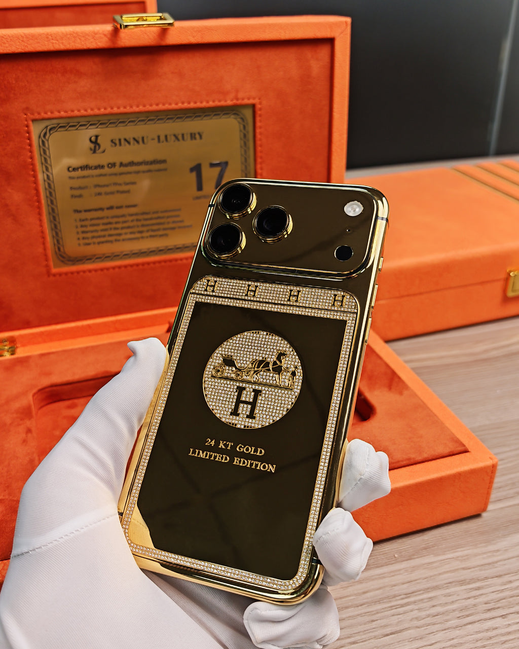 Parisian Elite Equestrian Diamond 24K Gold iPhone 18 Pro Max / 18 Pro / 17 Pro Max / 17 Pro — SINNU LUXURY Limited Edition