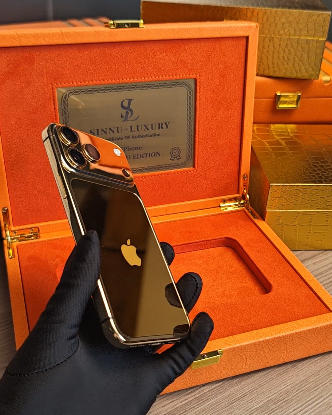 Gold iPhone 18 Pro Max / 18 Pro / 17 Pro Max / 17 Pro — 24K Gold Limited Edition | SINNU LUXURY