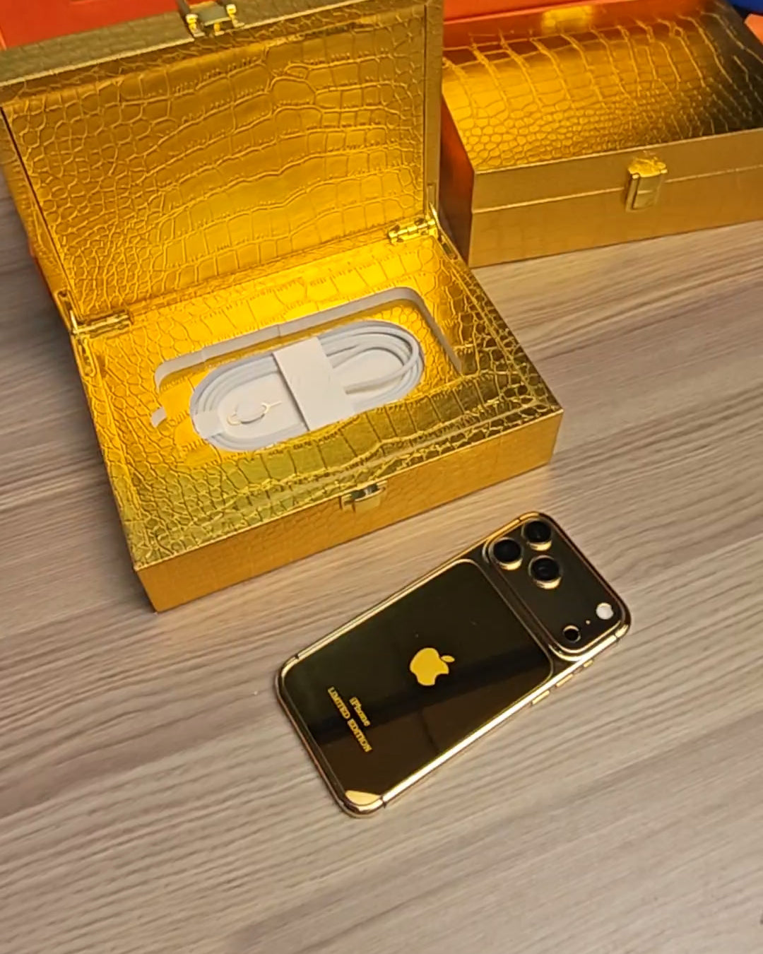 Gold iPhone 18 Pro Max / 18 Pro / 17 Pro Max / 17 Pro — 24K Gold Limited Edition | SINNU LUXURY