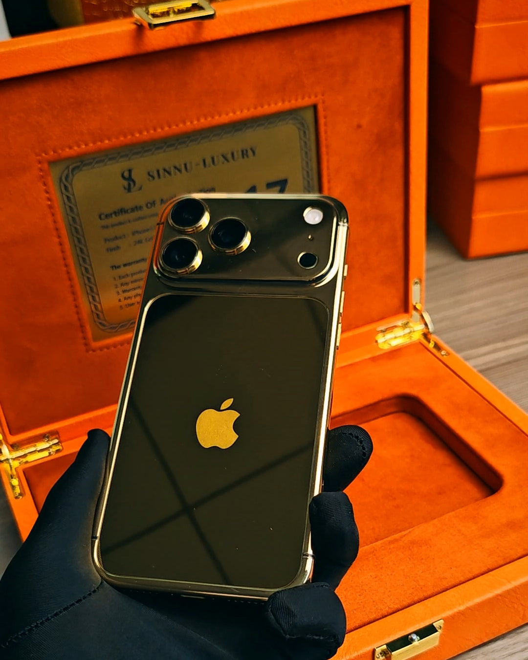 Gold iPhone 18 Pro Max / 18 Pro / 17 Pro Max / 17 Pro — 24K Gold Limited Edition | SINNU LUXURY
