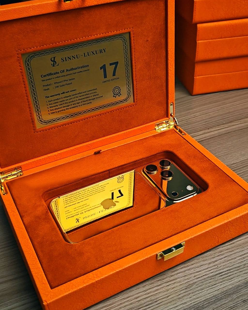 Gold iPhone 18 Pro Max / 18 Pro / 17 Pro Max / 17 Pro — 24K Gold Limited Edition | SINNU LUXURY