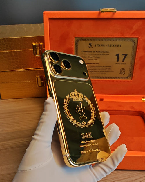 Bespoke Custom Pattern 24K Gold iPhone 18 Pro Max / 18 Pro / 17 Pro Max / 17 Pro — SINNU LUXURY Limited Edition