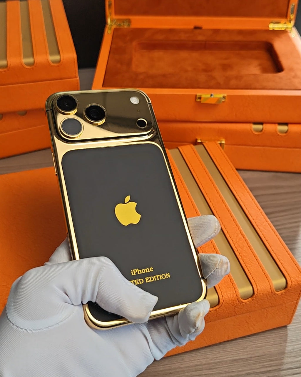 Royal Black 24K Gold iPhone 18 Pro Max / 18 Pro / 17 Pro Max / 17 Pro — SINNU LUXURY Limited Edition