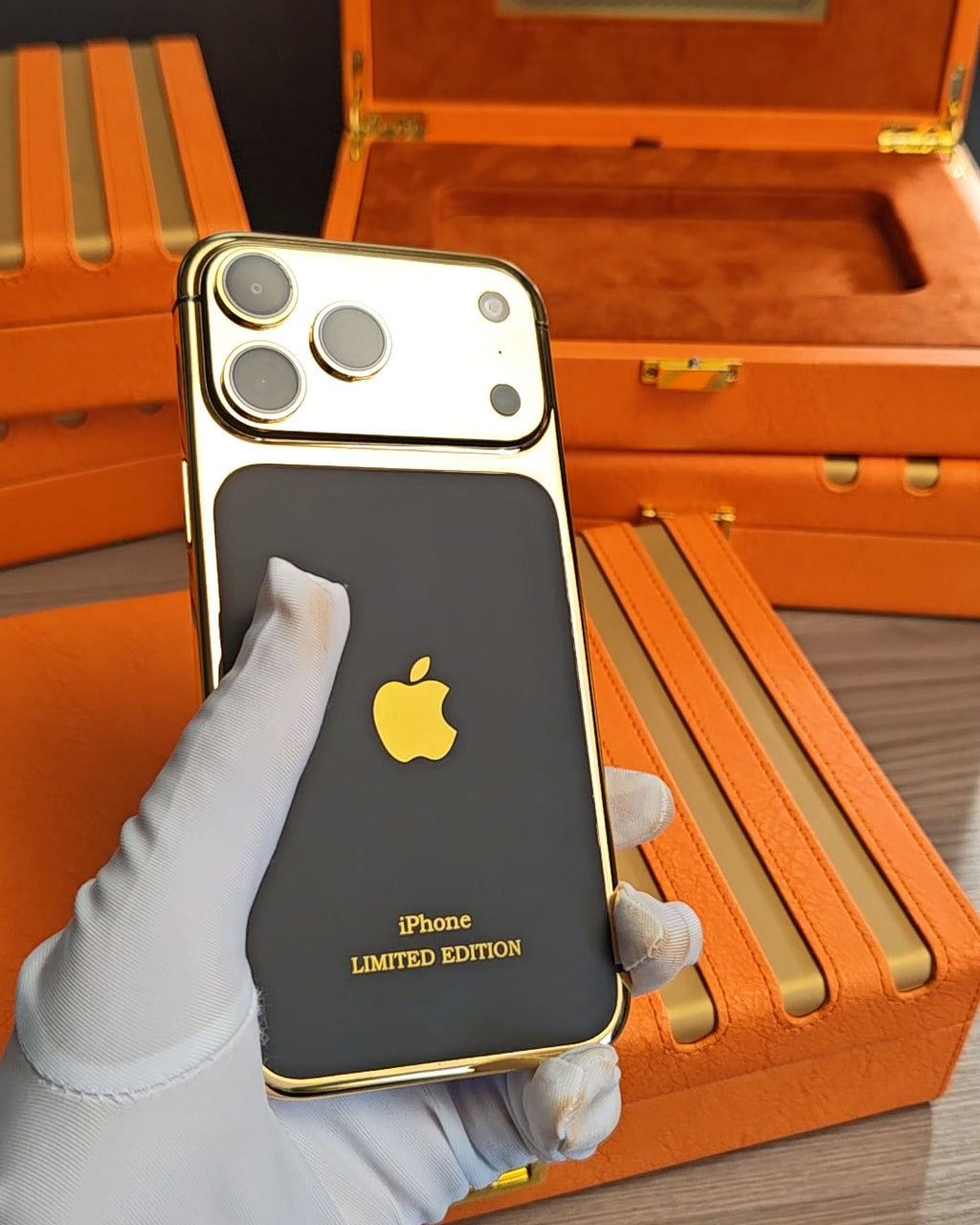 Royal Black 24K Gold iPhone 18 Pro Max / 18 Pro / 17 Pro Max / 17 Pro — SINNU LUXURY Limited Edition
