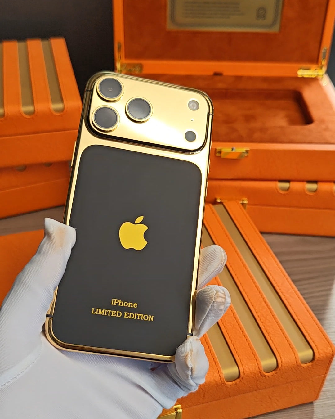 Royal Black 24K Gold iPhone 18 Pro Max / 18 Pro / 17 Pro Max / 17 Pro — SINNU LUXURY Limited Edition