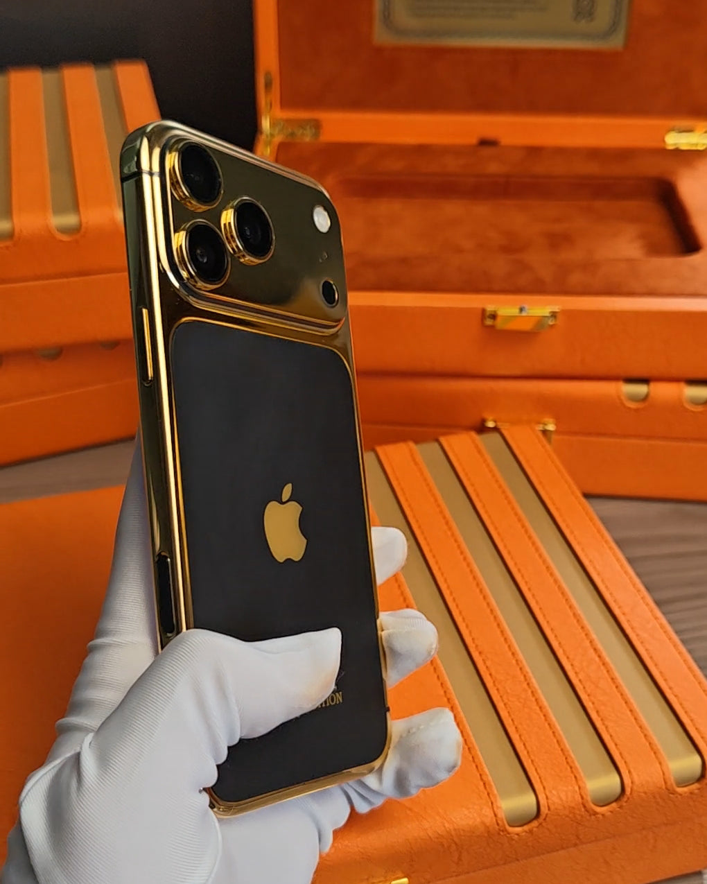 Royal Black 24K Gold iPhone 18 Pro Max / 18 Pro / 17 Pro Max / 17 Pro — SINNU LUXURY Limited Edition
