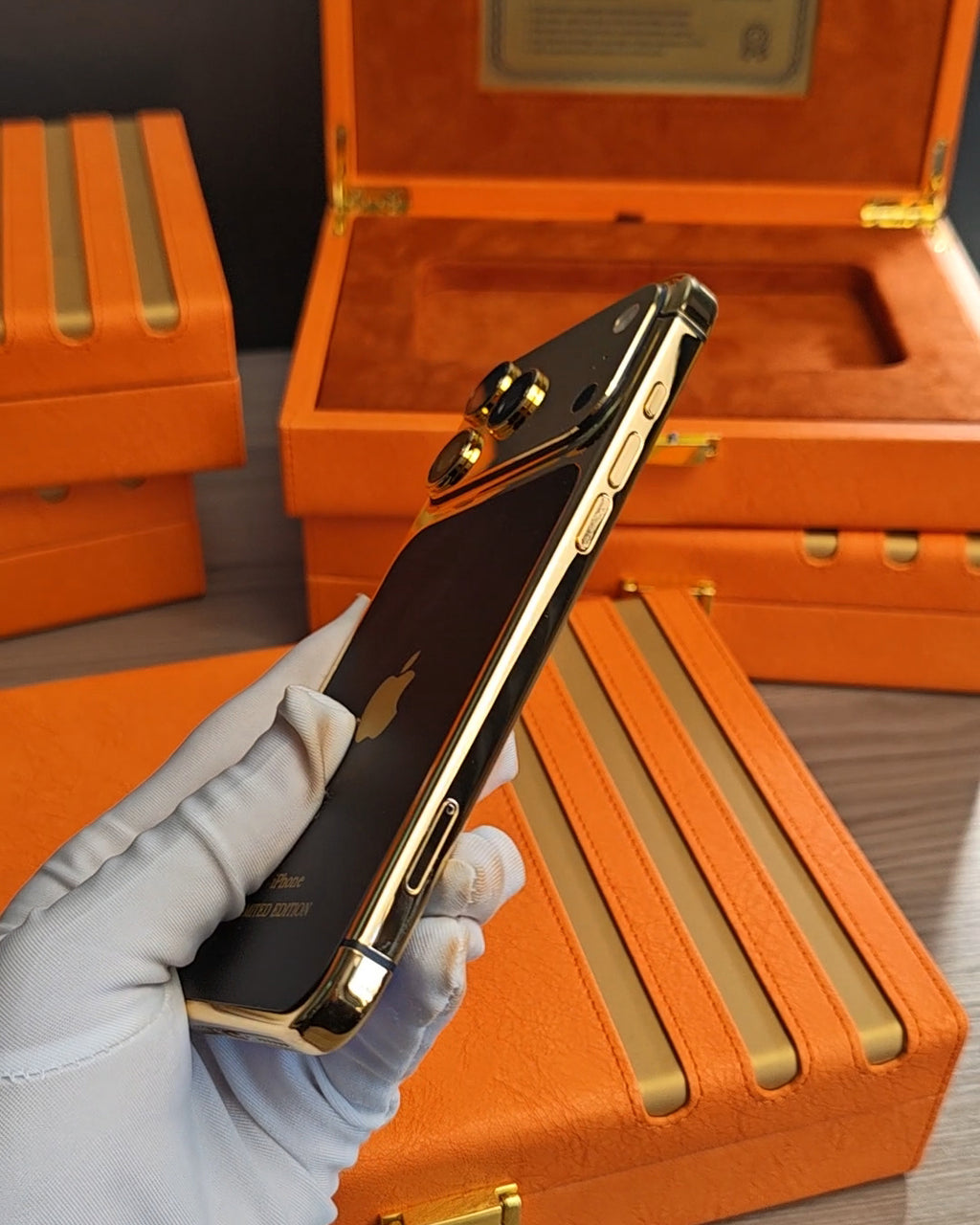 Royal Black 24K Gold iPhone 18 Pro Max / 18 Pro / 17 Pro Max / 17 Pro — SINNU LUXURY Limited Edition