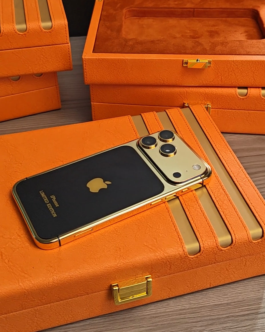 Royal Black 24K Gold iPhone 18 Pro Max / 18 Pro / 17 Pro Max / 17 Pro — SINNU LUXURY Limited Edition